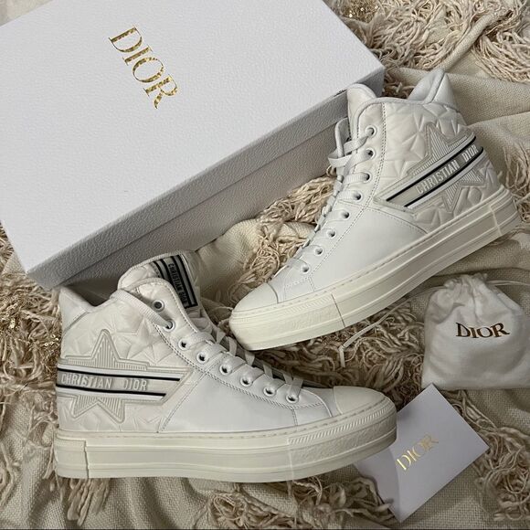 DIOR Walk'n'dior Star Leather High-Top Sneaker Stars Women's - Picture 1 of 12